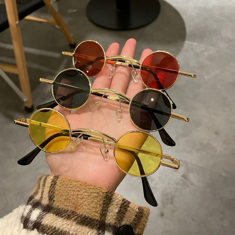 แว่นตากันแดด ทรงกลมเล็กแว่นตาแฟชั่น [[ ร้านไทย🇹🇭 พร้อมส่ง]]