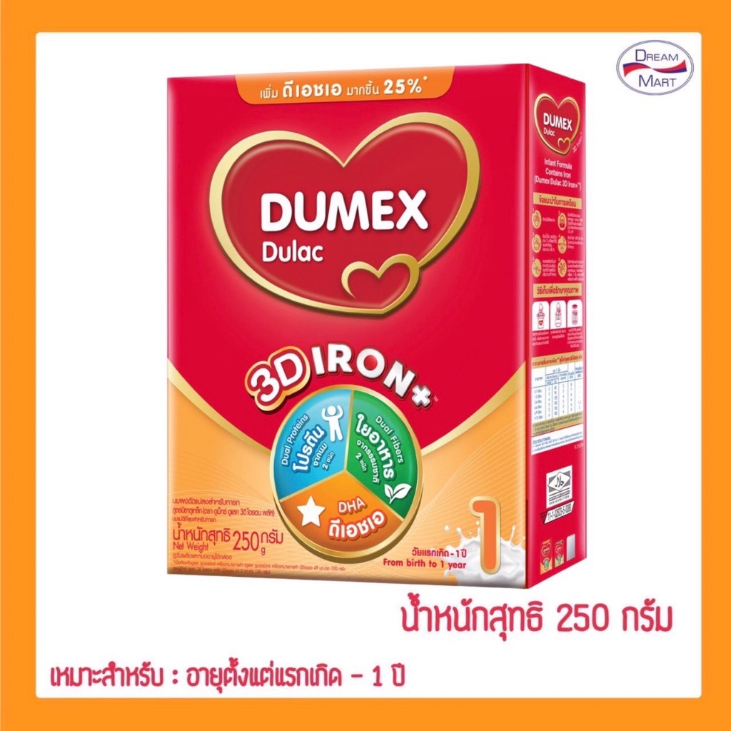 [นมผง] Dumex Dulac ดูเม็กซ์ดูแลค สูตร1 ขนาด 250 กรัม