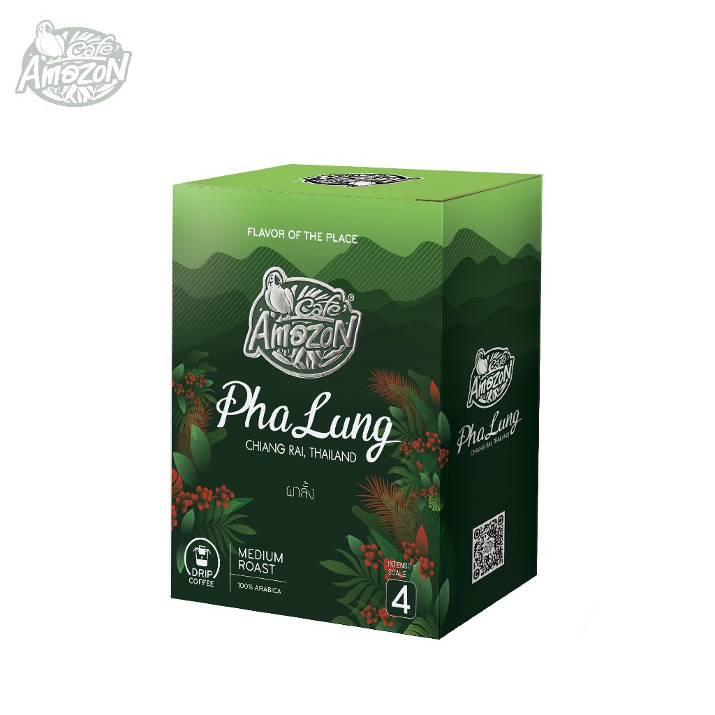 Café Amazon Drip Coffee กาแฟดริป คาเฟ่ อเมซอน (ผาลั้ง) 1 กล่อง บรรจุ 5 ซอง