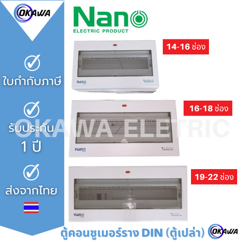 Nano ตู้คอนซูมเมอร์ยูนิต 14-16ช่อง ,16-18ช่อง ,19-21ช่อง แบบราง DIN รางปีกนก ( ตู้เปล่า )