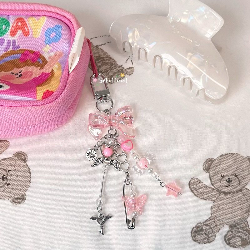♡ keychain Ribbon | พวงกุญแจน่ารักๆ ที่ห้อยโทรศัพท์ พวงกุญแจห้อยกระเป๋า ไดอารี่ แฟ้มการ์ด 🗝