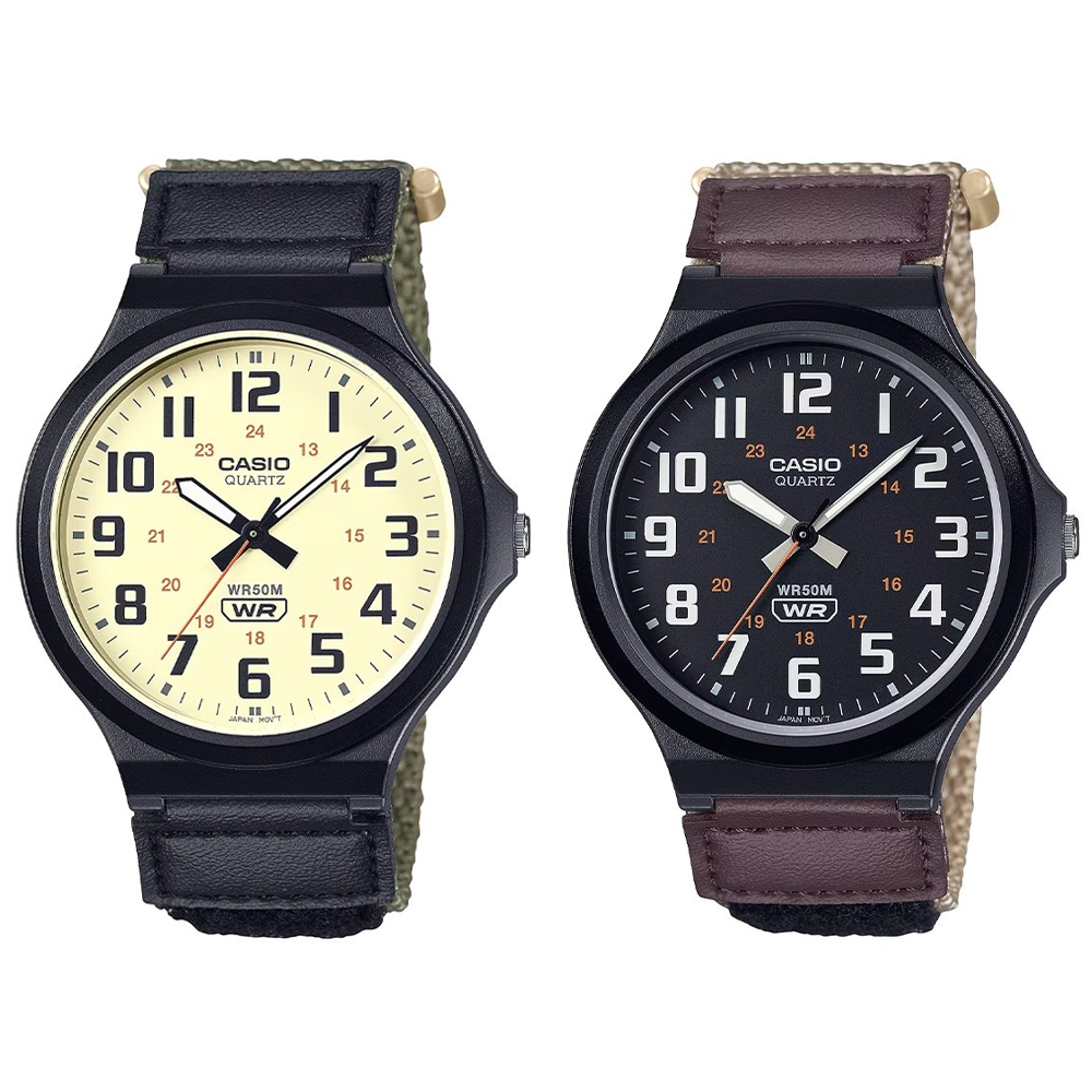 Casio Standard นาฬิกาข้อมือผู้ชาย สายผ้าไนล่อน รุ่น MW-240, MW-240B, (MW-240B-3B, MW-240B-5B)