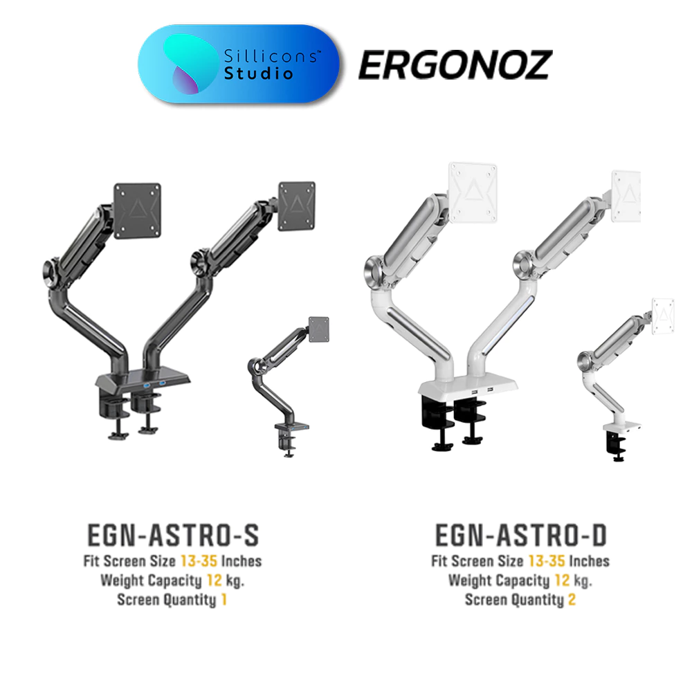 ERGONOZ ขาตั้งจอคอม แขนจับจอ ขาตั้งจอ ขาตั้งจอคอมพิวเตอร์ Monitor Arm รุ่น ASTRO สำหรับหน้าจอ 13 - 35 นิ้ว