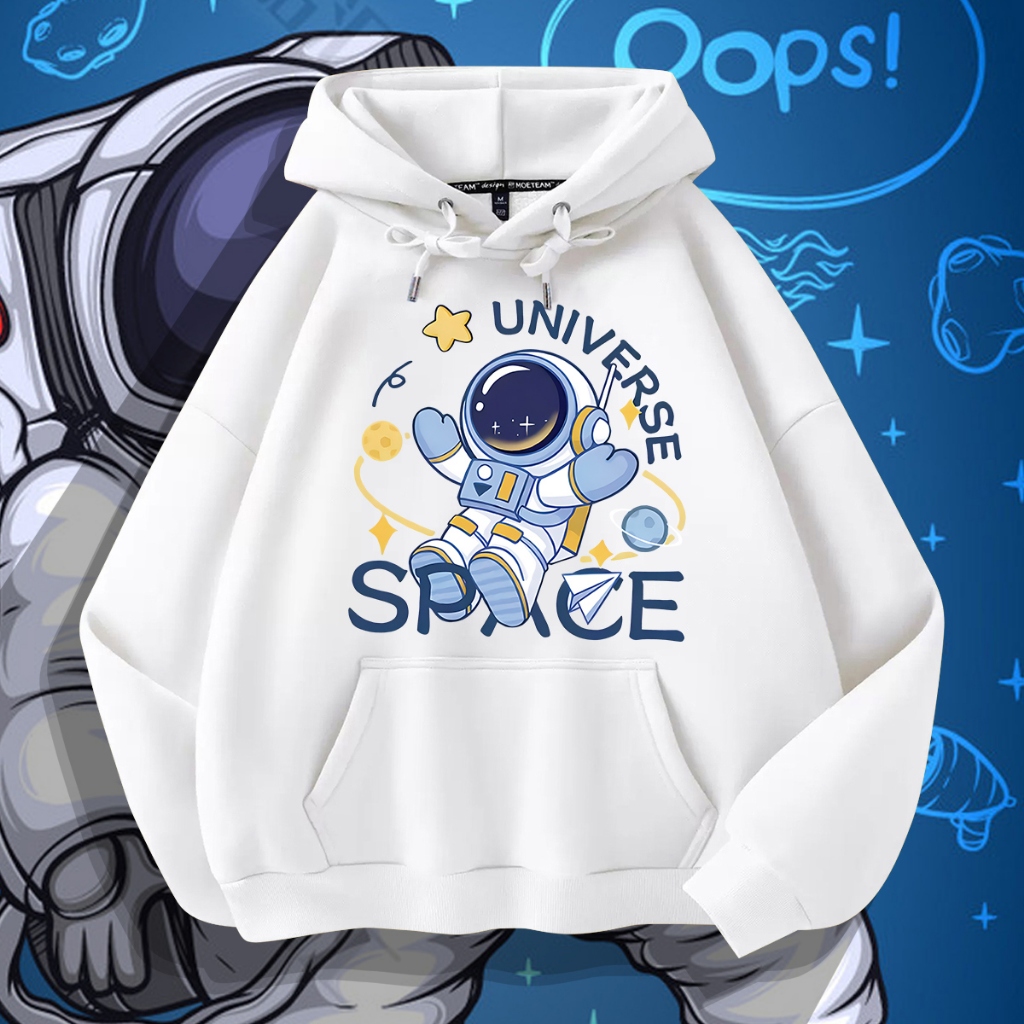 L555 เสื้อฮู้ดแขนยาวใส่ได้ทั้งชายและหญิง ผ้าโพลีเอสเตอร์ใส่สบาย เสื้อแฟชั่นลายน่ารัก