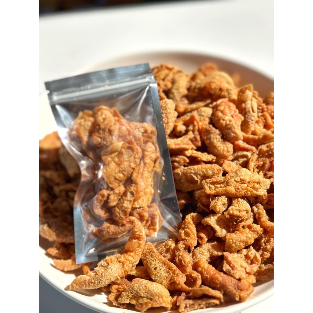 19 บาท หนังไก่ทอด 20 กรัม (ไซส์MINI) อาหารแปรรูป หนังไก่กรอบ