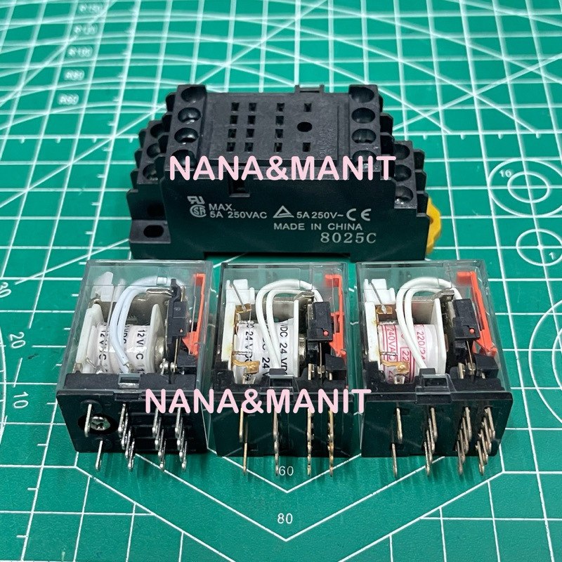 MY4N-GS 12VDC/ MY4N-GS 24VDC/MY4N-GS 24VAC/ MY4N-GS 220VAC /  MY4N-GS 110VAC PYF14A-E(ซ๊อคเก็ต)