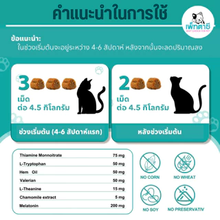 Oimmal ลดดุ ลดขู่ ลดซึม ลดเครียด สำหรับแมว วิตามินเม็ด อาหารเสริม แบบนิ่ม