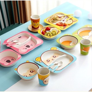AroundBaby ชุดจานชาม สำหรับเด็ก Bamboo Ware Kids Set ชุดจานช…