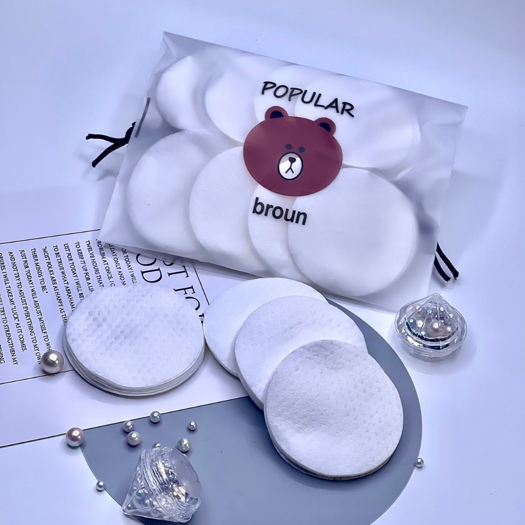 สำลีแผ่นกลม แผ่นรี เช็ดเครื่องสำอาง น้ำยาล้างเล็บ ปราศจากสารเรืองแสง สารฟอกขาวชนิดบาง - รูปที่ 4