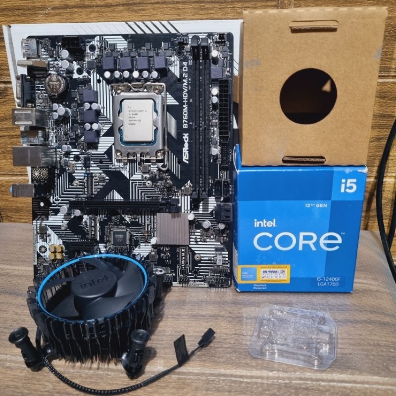 CPU INTEL CORE I5 12400F + ASROCK B760M HDV/M.2 D4 (DDR4) (SOCKET LGA 1700) (MICRO-ATX) มือ2 มีประกั