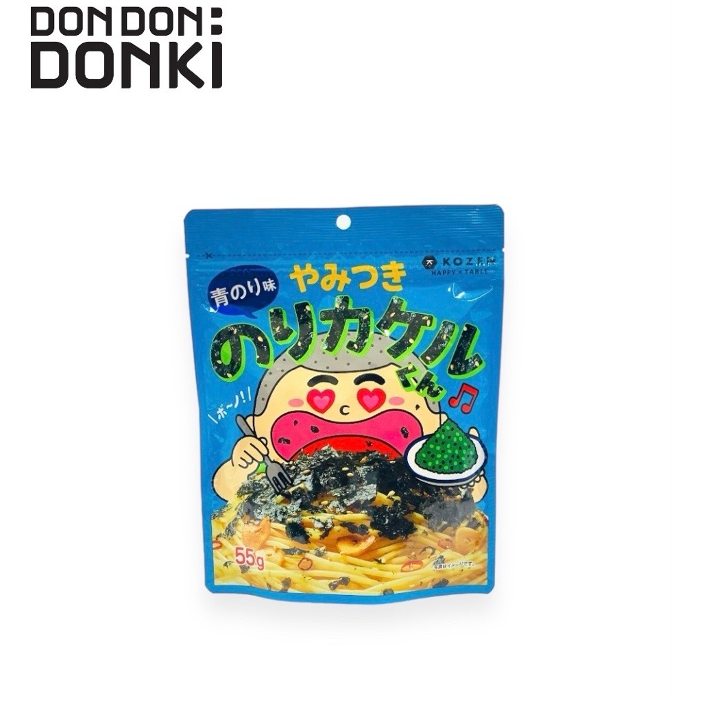 NORI KAKERU KUN AONORI สาหร่ายปรุงรสผสมสาหร่ายอาโอะโนริสำหรับโรยข้าว (ซองสีฟ้า) น้ำหนักสุทธิ 55 กรัม