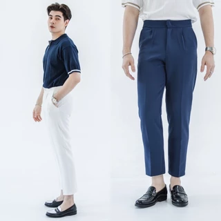 [กางเกงขายดี] BARON COMMON Pants สแล็คขายาวกระบอกเล็ก ขาเต่อ เอวสูง สไตล์เกาหลี