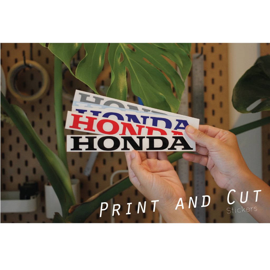 สติ๊กเกอร์ลาย Honda งานไดคัท ราคาถูก กันน้ำกันแดด มีหลายขนาดให้เลือก สำหรับติดตกแต่ง แต่งรถ ติดชายประตู ติดท้ายรถ