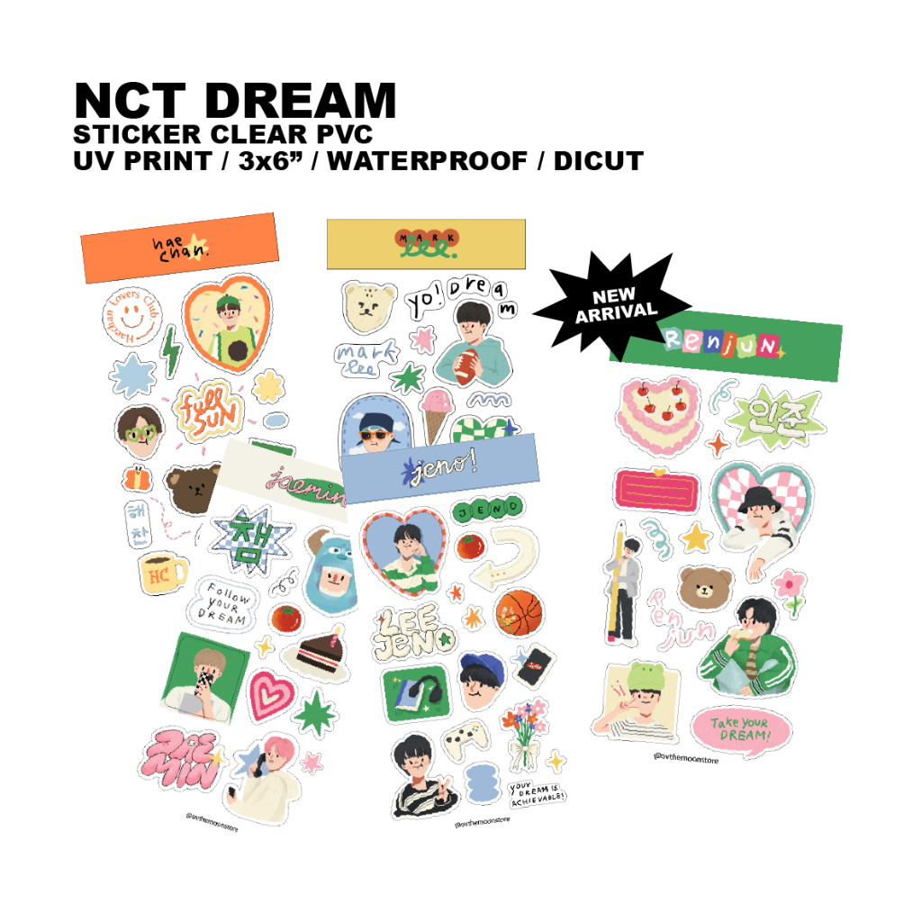 NCT DREAM's Sticker สติ๊กเกอร์ Nct ขนาด 3x6" (เมมเบอร์อื่นทยอยมาค่ะ)