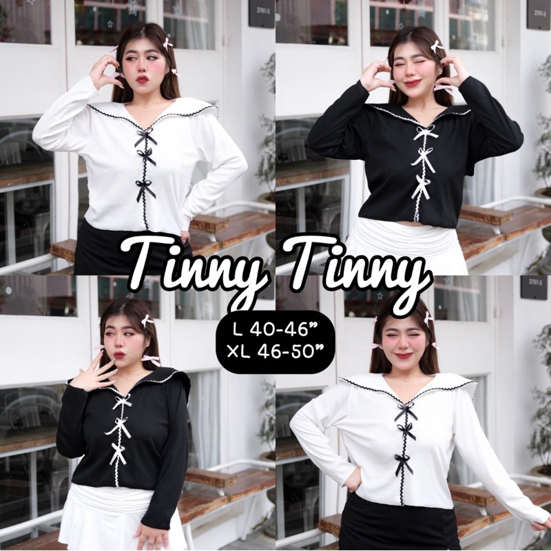 ☁️อก40-50”☁️เสื้อแขนยาว แต่งปก แต่งโบ กุ้นขอบ น่ารักที่สุด มี2สี แมทช์ง่ายสุดๆ