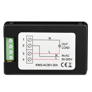 PCBFUN KWS-AC301 เครื่องวัดแรงดันไฟฟ้า/พลังงาน/กำลังไฟฟ้ากระแสสลับแบบจอสี (50-300V 20A)