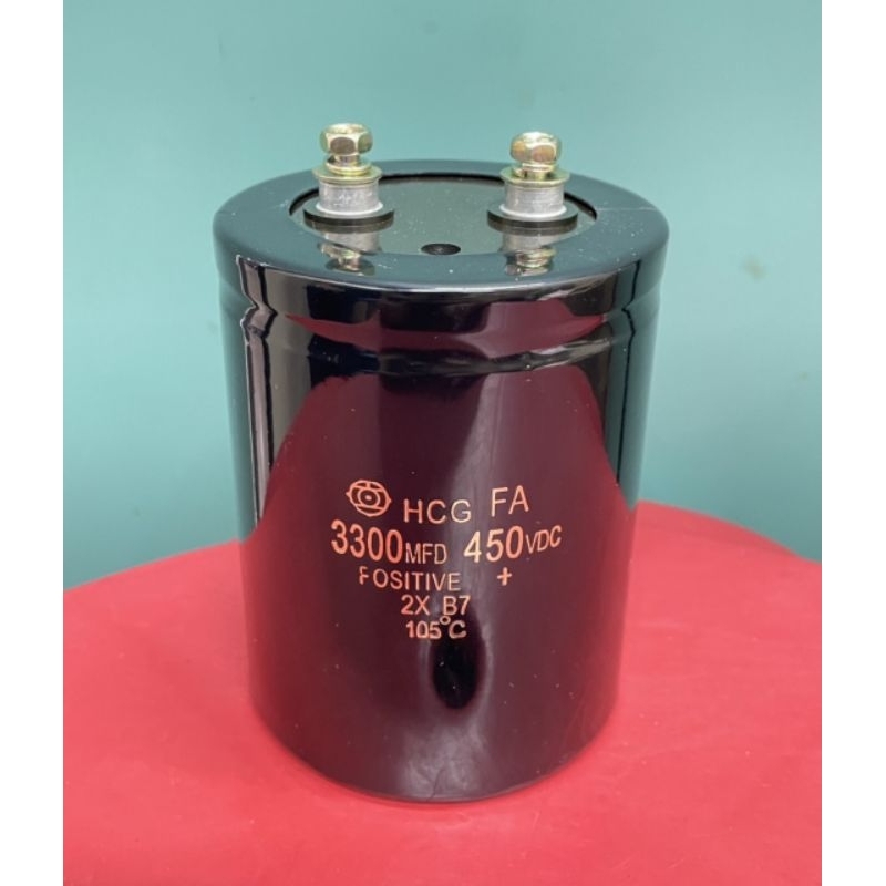 C 3300 uf 450 VDC + - 20% คาปาซิเตอร์ 3300 uf 450 VDC ขนาด 7.5X10 Cm ของไหม่-ของแท้(วัดค่าได้ทุกตัว 