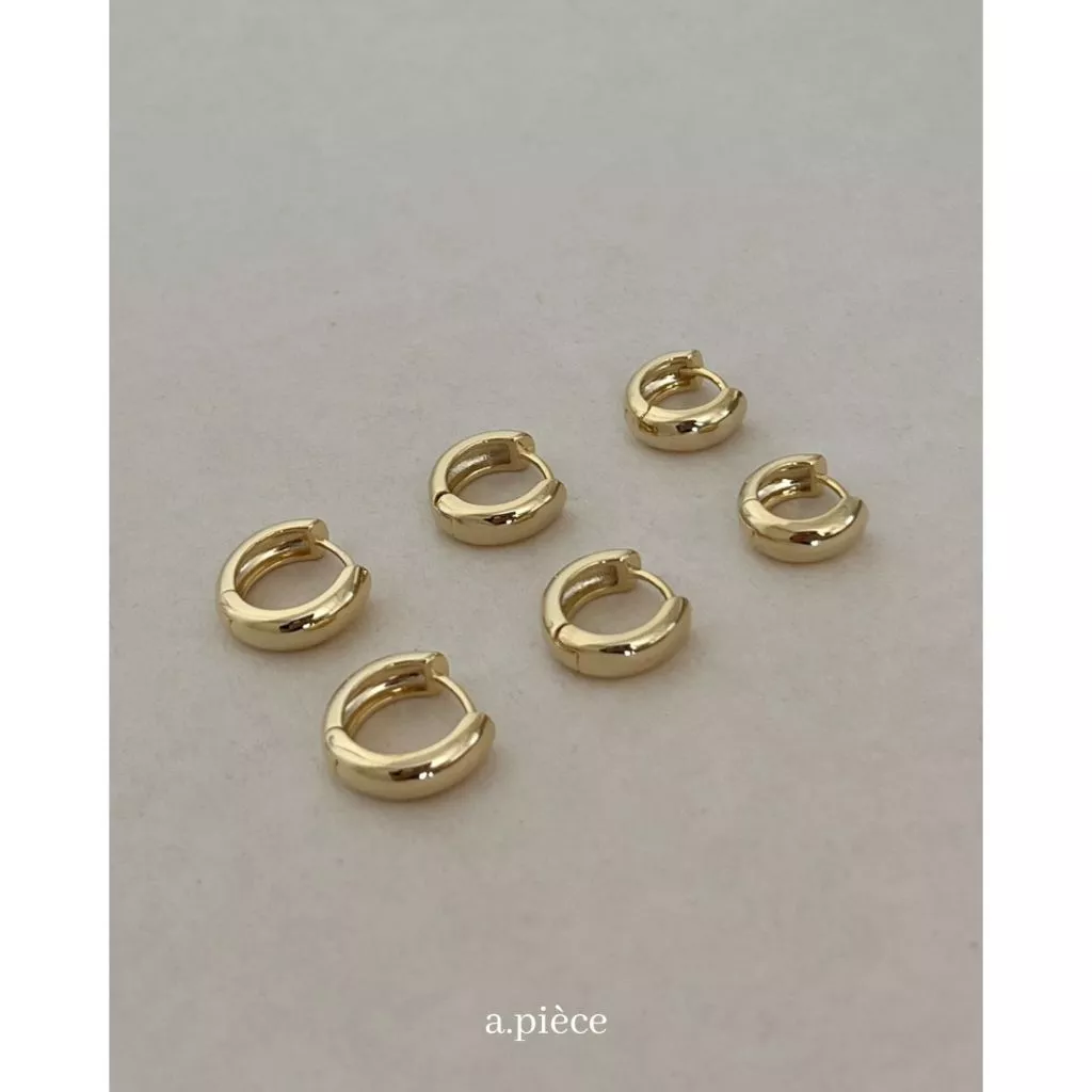 A.piece ต่างหูห่วง [silver 925 post] Circle one-touch