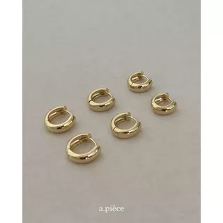 A.piece ต่างหูห่วง [silver 925 post] Circle one-touch