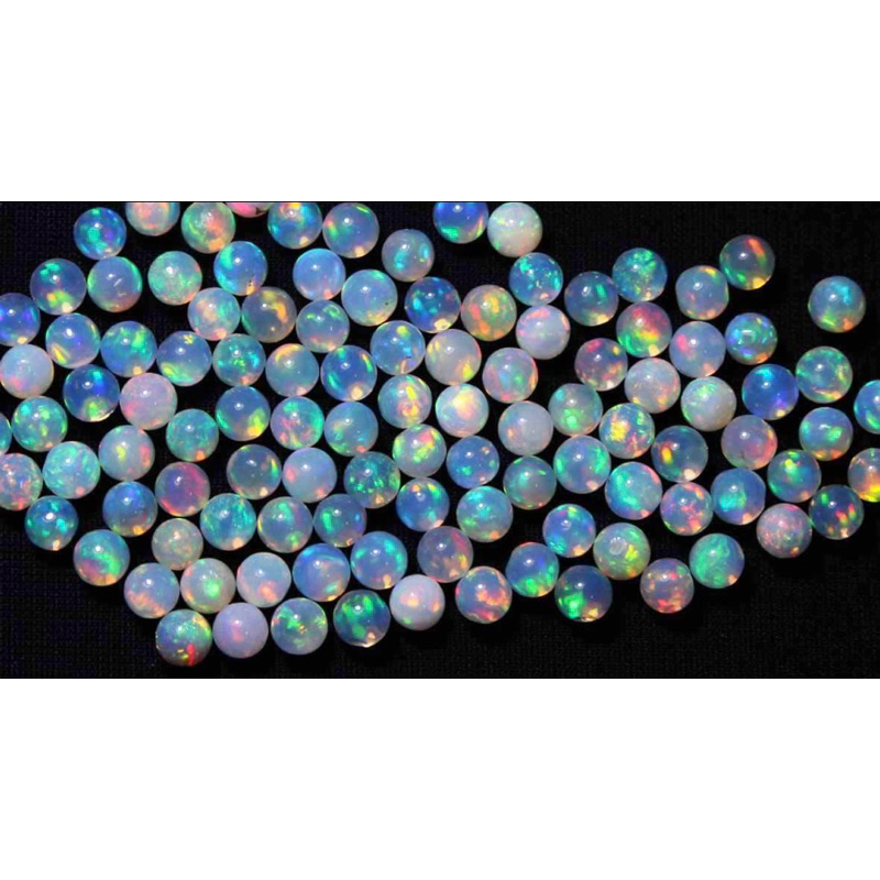 AAA Grade Opal Beads Drilled, Opal Balls Beads, Loose Opal Balls, Natural Ethiopian Opal, Round Shap
