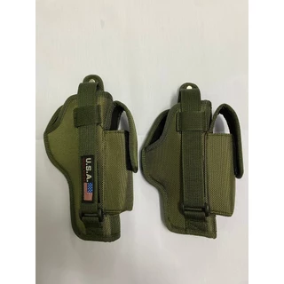 ซองปืนพกนอก ติดช่องเก็บแม็กกาซีน สีขี้ม้า มีทั้งข้างซ้ายขวา (glock cz 357 38 911 P365 Lcp ชิพ 21a 238 p938 P320)