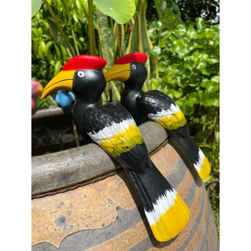 นกเหงือก เซรามิก ขนาดใหญ่ 🦜(เกาะขอบอ่าง)แต่งบ้านแต่งสวน(พร้อมส่ง)