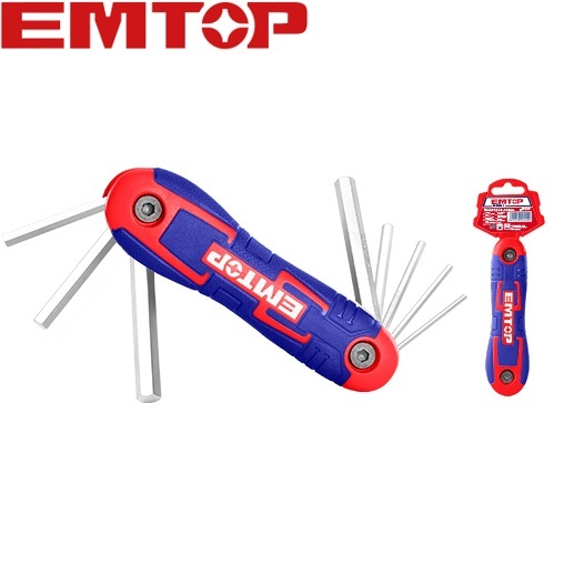 EMTOP ตลับกุญแจหกเหลี่ยม หัวตัด 8 ตัวชุด ขนาด 2-8 มิล รุ่น EHKY4081