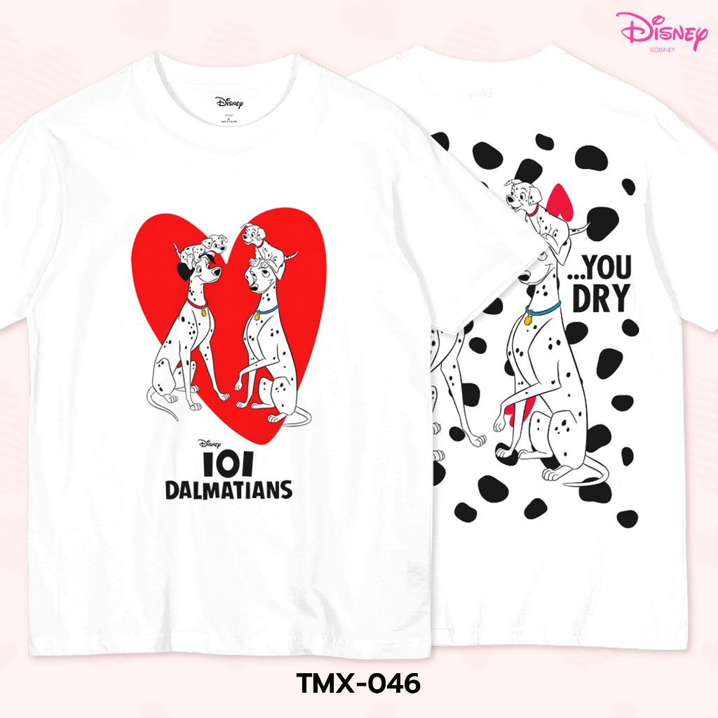 เสื้อยืด Unisex Disney - 101 Dalmatians ลิขสิทธิ์แท้100% สตรีทแฟชั่น คอกลม แขนสั้น (TMX-046)