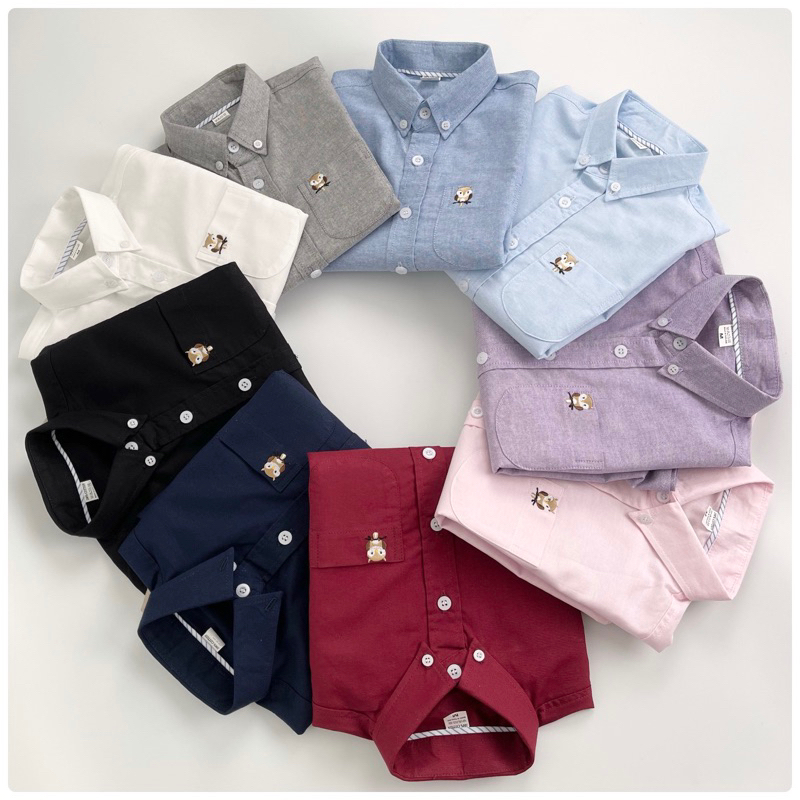 เสื้อเชิ้ตเด็กสีพื้นผ้าCotton oxford super soft