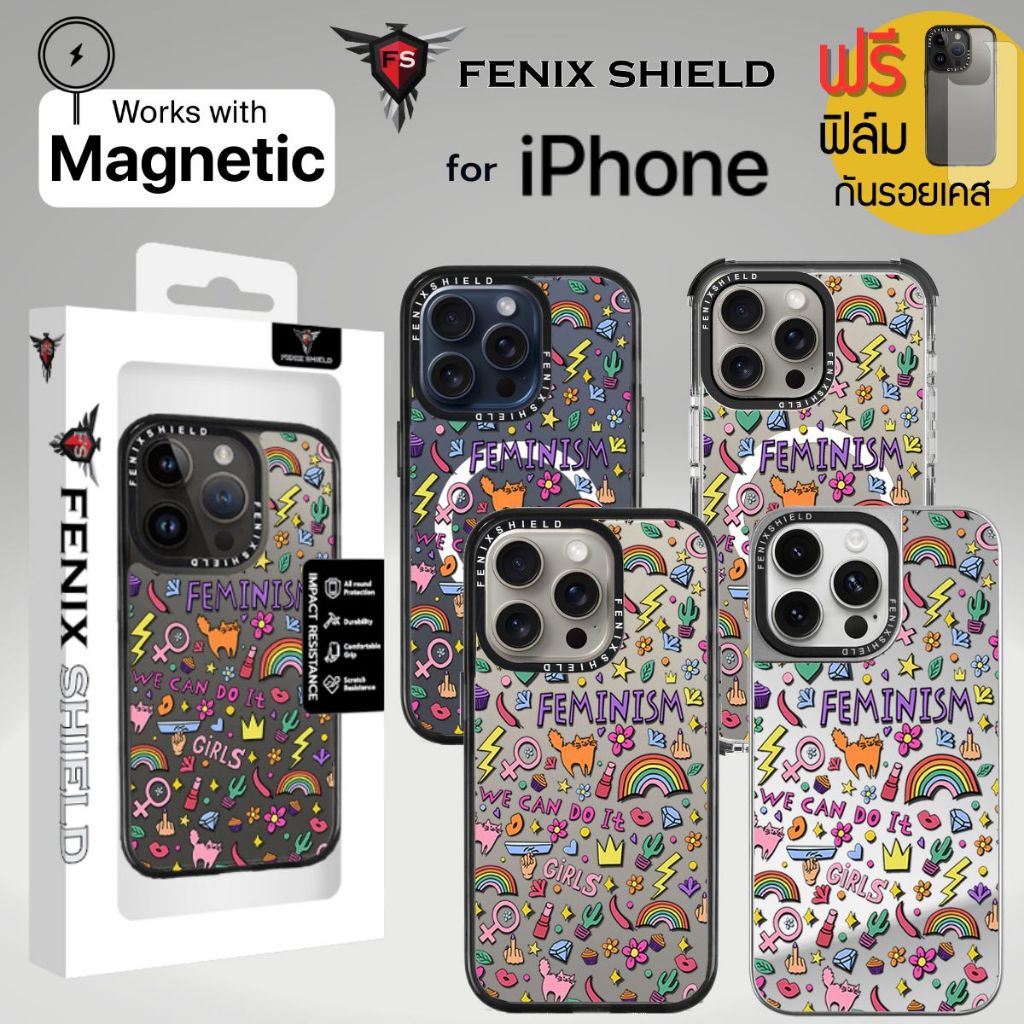 (แถมฟิล์มเคส) เคส FenixShield EXTREME Series [ FEMINISM ] สำหรับ iPhone 15 / 14 / Pro / Pro Max