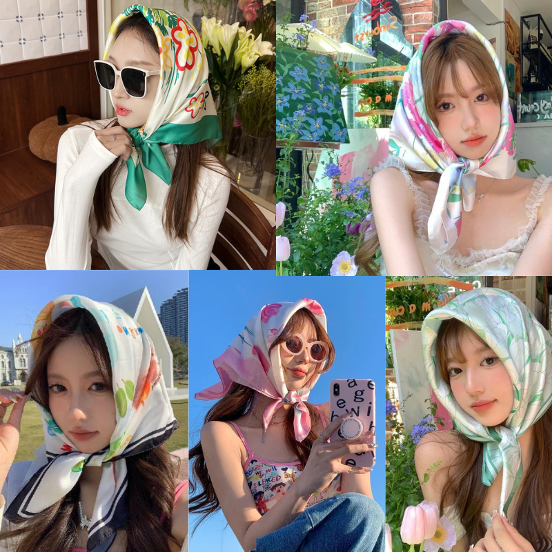 (2) ผ้าพันคอ คลุมไหล่ โพกศรีษะ ขนาด 70*70 cm รูปที่ 2