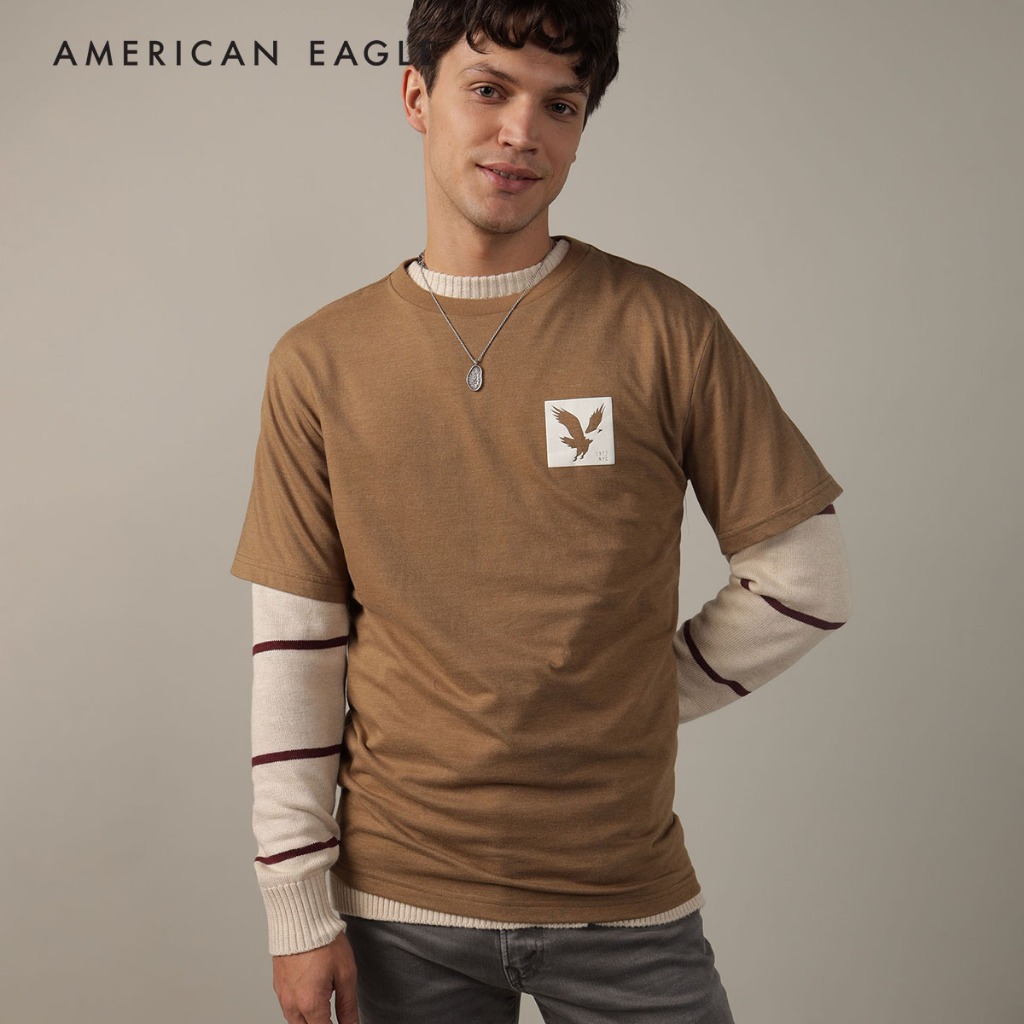 American Eagle 24/7 Good Vibes Graphic T-Shirt เสื้อยืด ผู้ชาย กราฟฟิค (EMTS 017-3298-200)