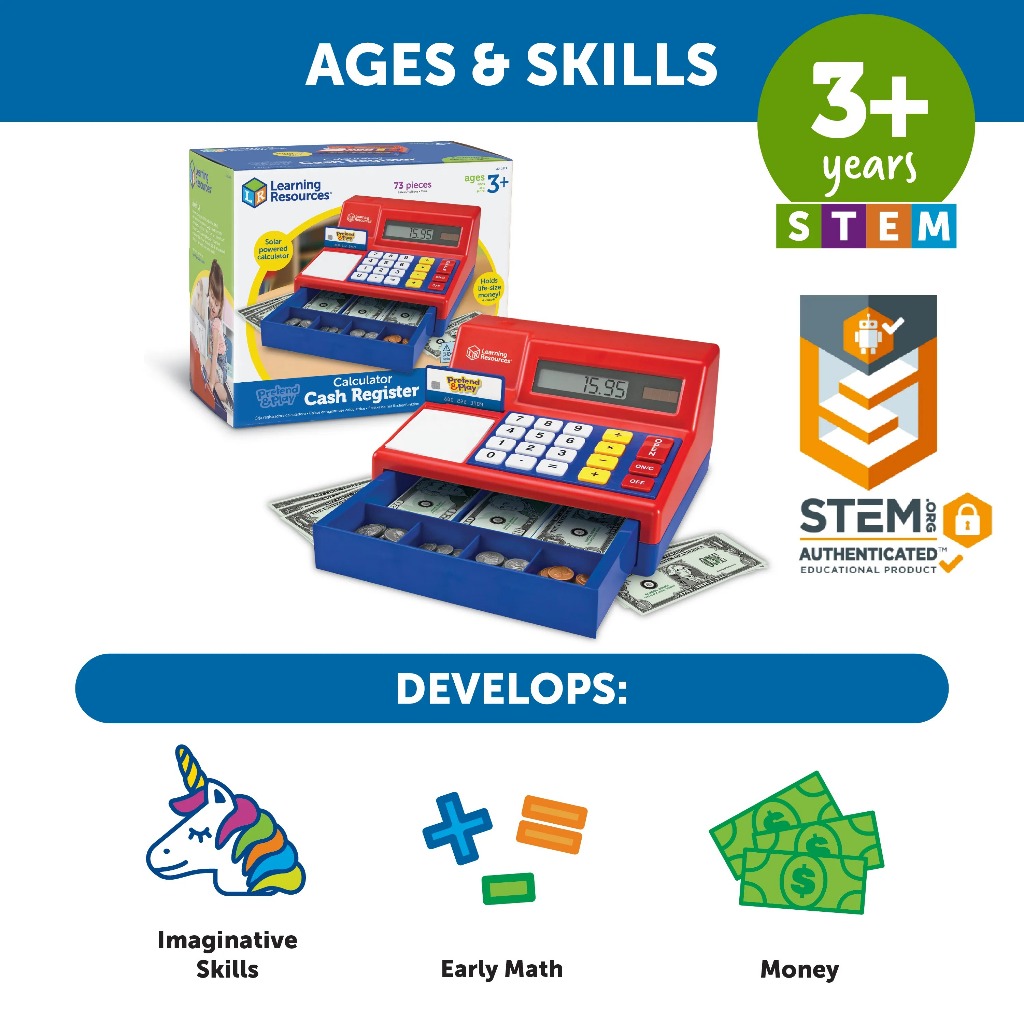 Learning Resources آلة حاسبة كاشير لعبة (3+)
