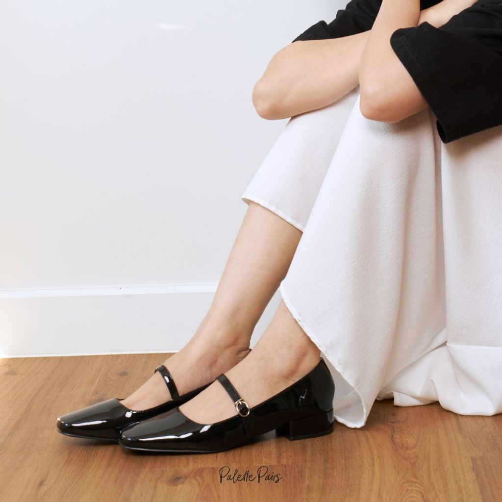 *ไซส์ปกติ เท้ากว้าง+1* 𝗣𝗮𝗹𝗲𝘁𝘁𝗲 𝗣𝗮𝗶𝗿𝘀 | 𝗠𝗔𝗥𝗬 𝗝𝗔𝗡𝗘 𝟵𝟲𝟭-𝟭𝟬 รองเท้าแมรี่เจน ส้น 2.5 cm. หนังเงา