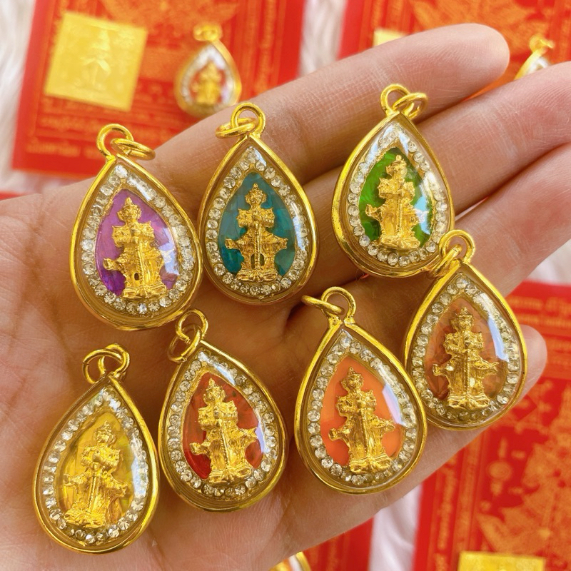 จี้ท้าวเวสสุวรรณล้อมเพชรประจำวันเกิด7สี7วัน แถมยันต์ท้าวเวส+แผ่นทองท้าวเวส - รูปที่ 3