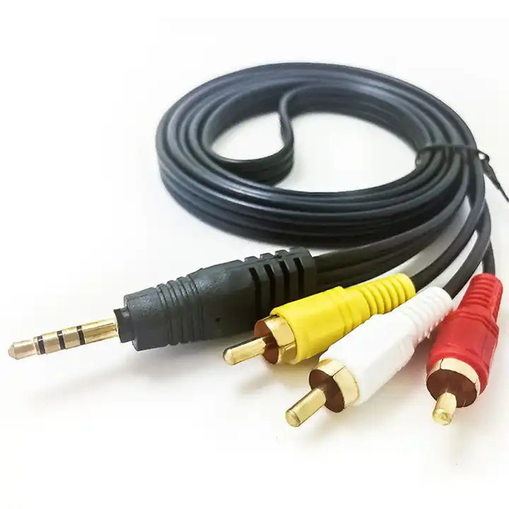 สาย rca 1 ออก 3 สาย AV 3.5mm เข้า 1 ออก 3 RCA สายสัญญาณภาพและเสียง Audio Stereo สายทีวี สายสัญญาณ RC
