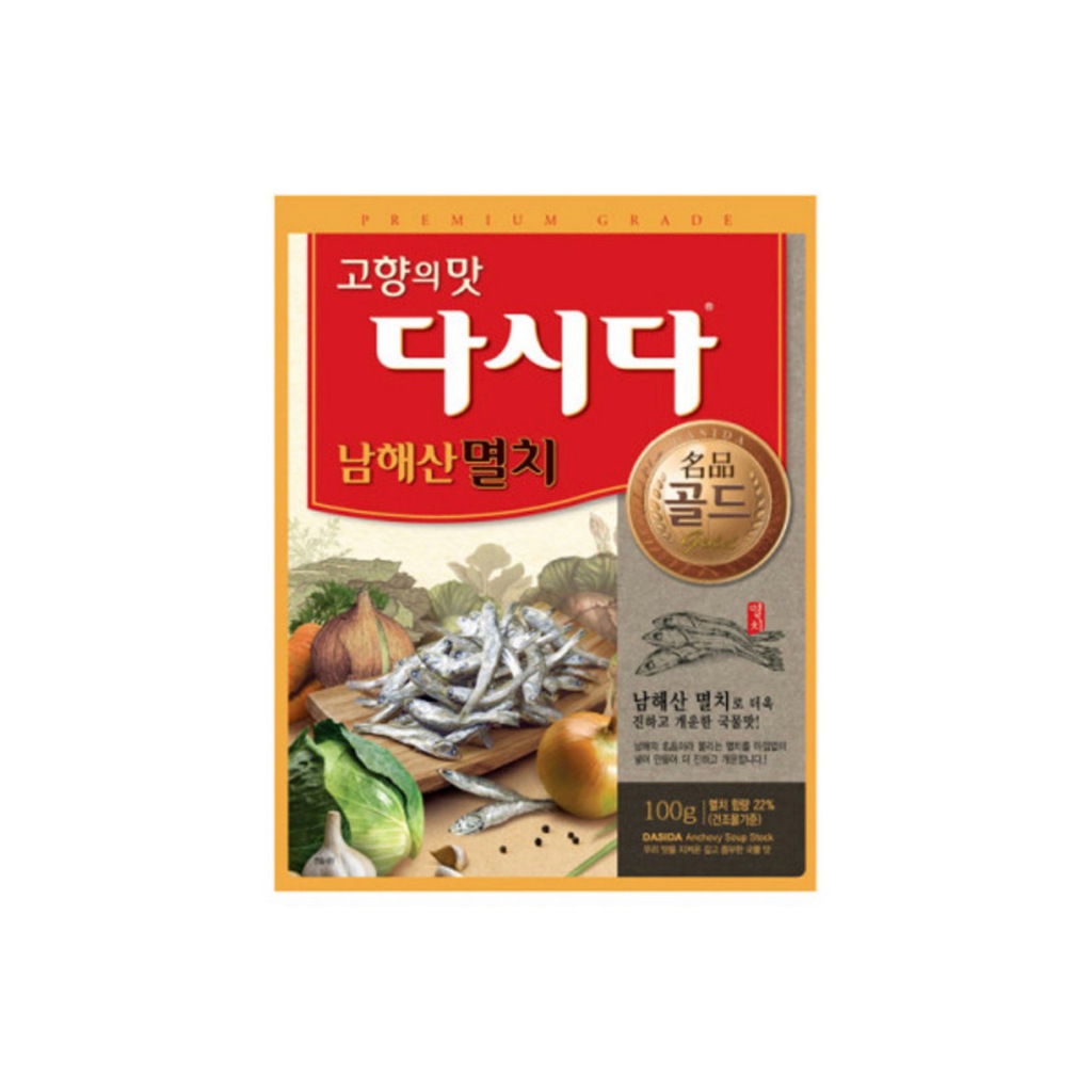 [ของแท้] 다시다멸치명품골드 DASIDA Anchovy Soup Stock (ผงปรุงรสสูตรปลาแอนโชวี่) 100g