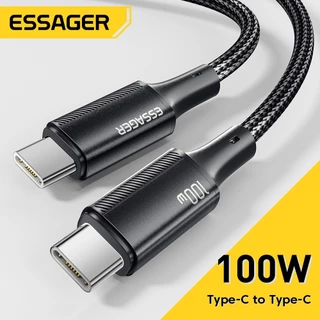 Essager 100W Type C To Type C สายชาร์จเร็วสาย PD 5A Type C สำหรับ Xiaomi เรดหมี่หัวเว่ย IP15