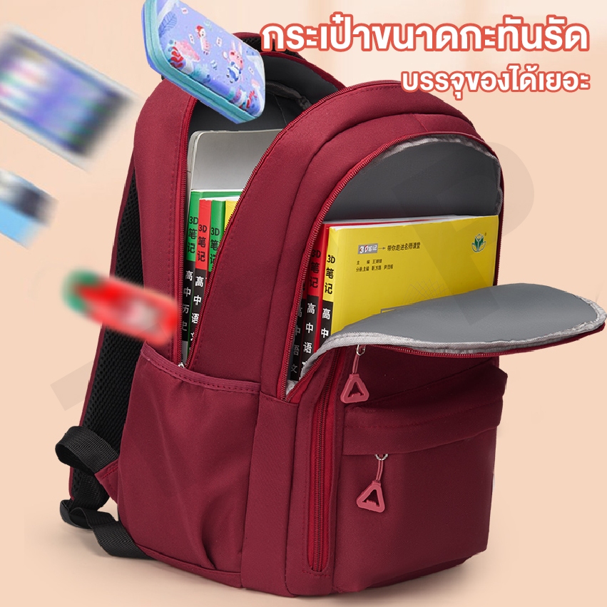 กระเป๋าสะพายหลัง แบบเรียบง่าย ความจุขนาดใหญ่ สไตล์เกาหลี สินค้าพร้อมส่ง