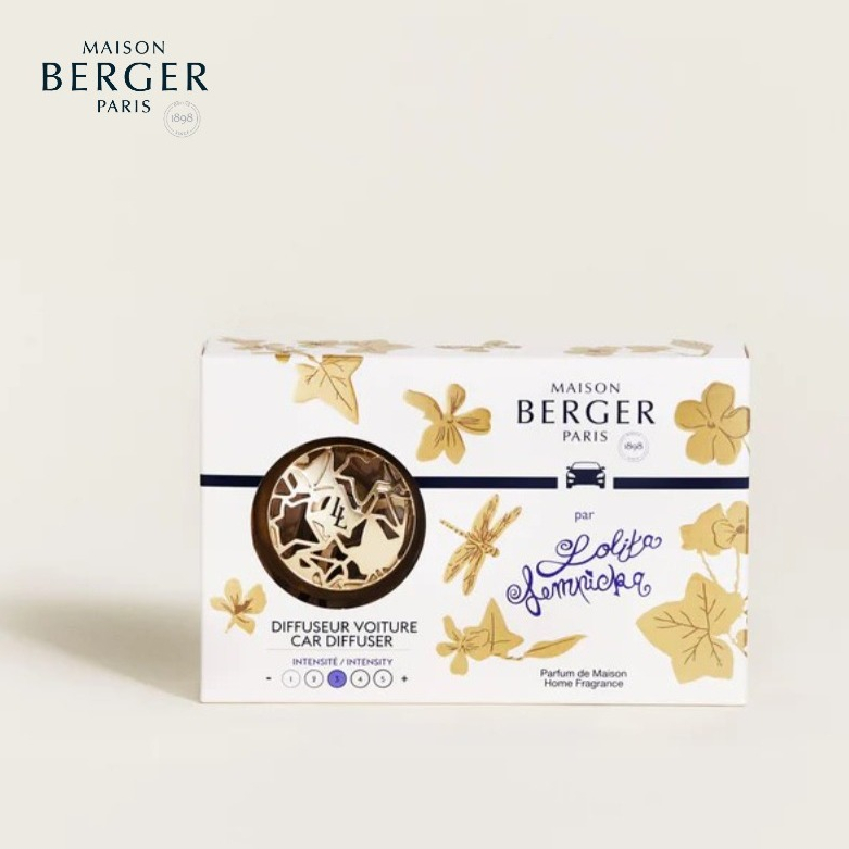 Maison berger,Car Diffuser+ refill Lolita เซ็ทน้ำหอมสำหรับรถยนต์กลิ่น โลลิตาสีทอง,car diffuser,น้ำหอมปรับอากาศในรถยนต์