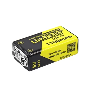 Liitokala ถ่านชาร์จ 9V 1100mAhเต็ม ชาร์จได้1500ครั้ง!!! 1ก้อน/PCS