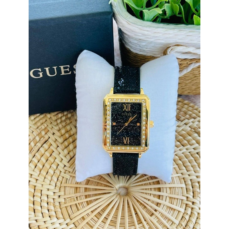 GUESS Dressy Gold-Tone Watch with Black