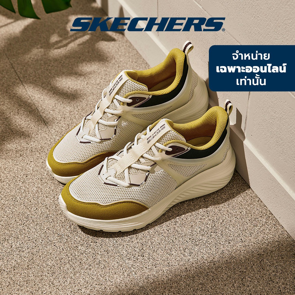Skechers สเก็ตเชอร์ส รองเท้าลำลองผู้ชาย Men Online Exclusive BOBS Squad Waves Tide Up Shoes - 118221-NTMT Memory Foam