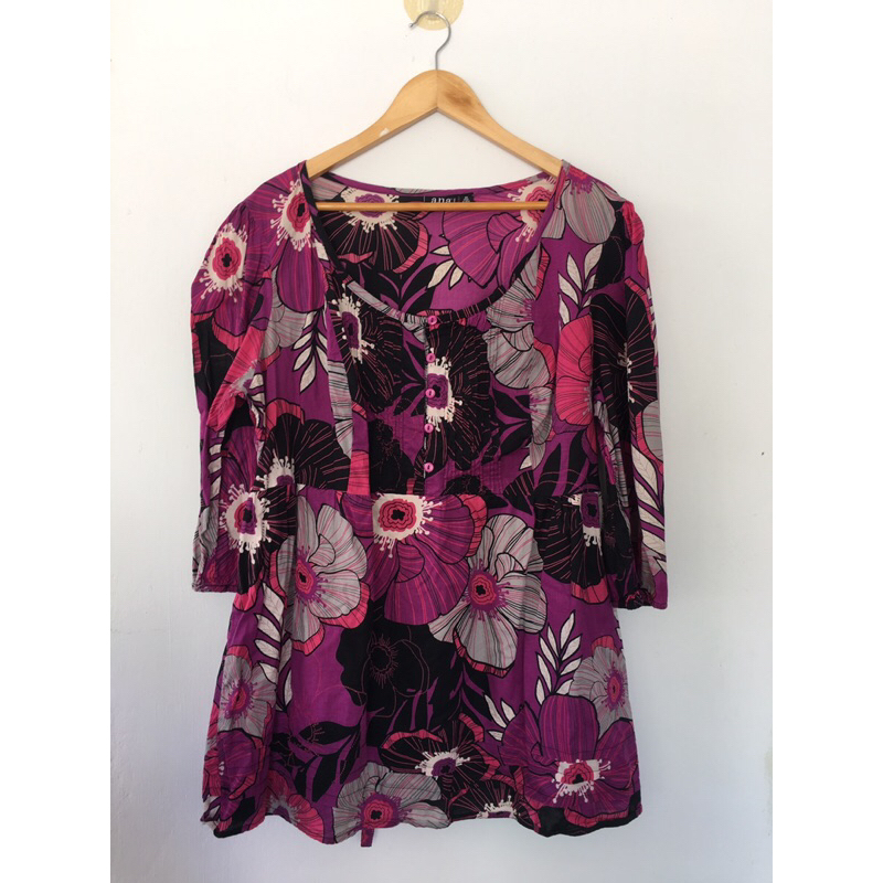 C1 ทรงเข้ารูป ชายปล่อย a.n.a 2XL อกหน้าผ้า 52 นิ้ว Cotton ยาว 30 made in india เสื้อสาวอวบ อินเดีย