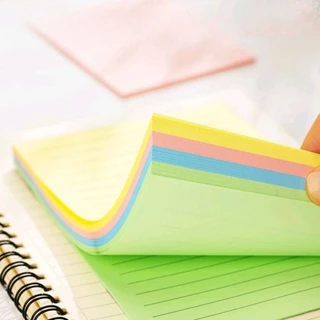 Deli กระดาษโน้ตกาว แบบมีเส้น Sticky Notes A045 (3"×3")/ A046 (3"×4")/ A047 (3"×5")/ A048 (4"×6") สีพาสเทล 4 สี 100 แผ่น