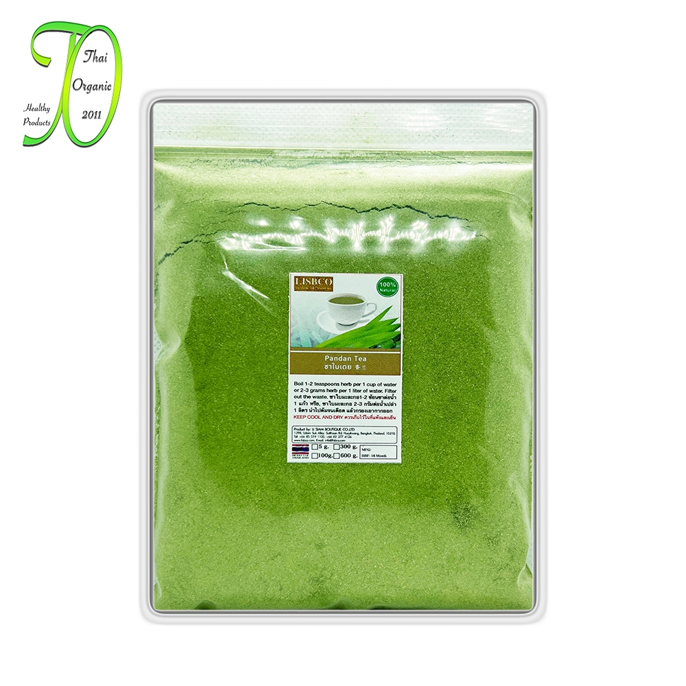 ใบเตยผง 600 กรัม ชาสมุนไพร 100% Pandan Powder 600 g Herbal Tea Grade AA+ ใบเตยแห้งบด ชาเพื่อสุขภาพ