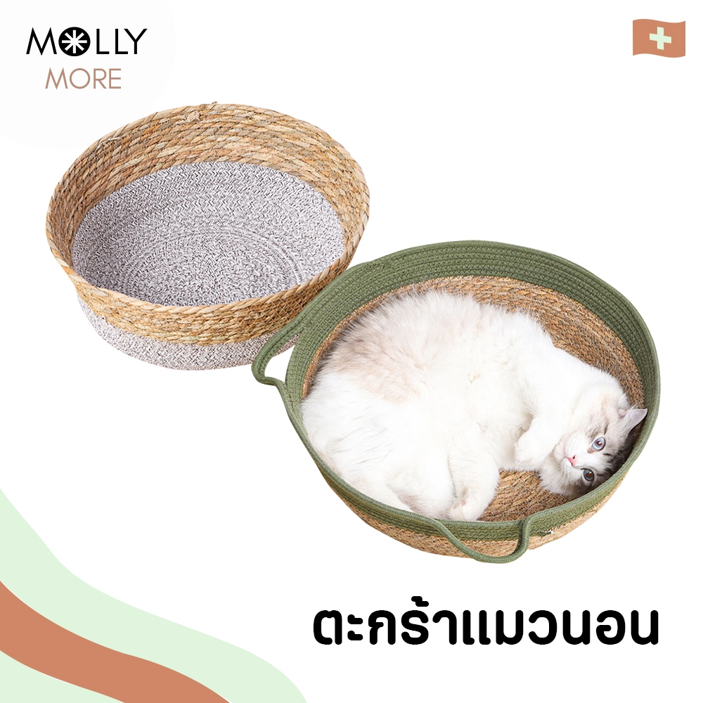 MOLLY ตะกร้าแมวนอน ที่นอนแบบสาน  ที่นอนสัตว์เลี้ยง ที่นอนแมว เตียงหมา เตียงแมว Pet Bed