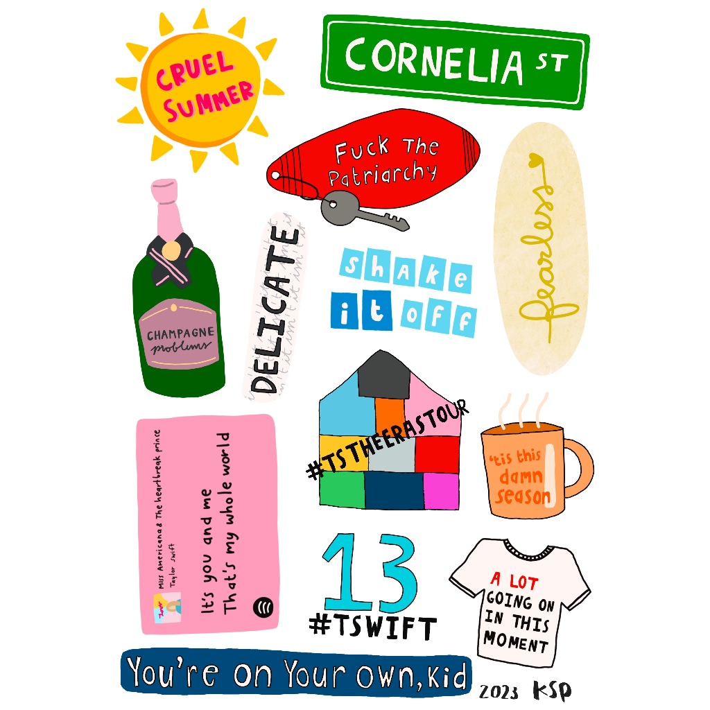 sticker taylor cruel summer special edition สติกเกอร์น่ารักขนาด A6