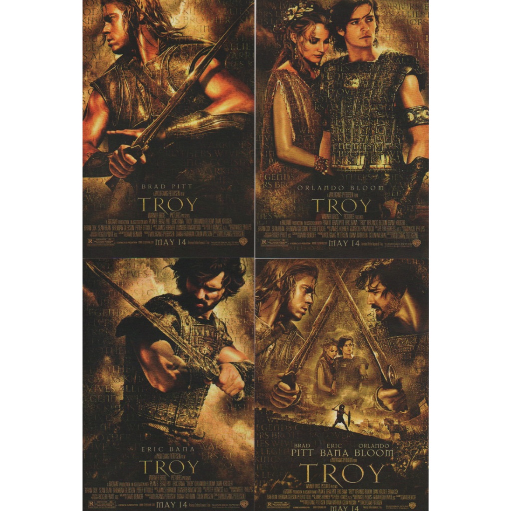 โปสการ์ด ภาพยนต์สะสม TROY ของแท้ จาก HK postcard TROY Orlando Bloom Brad Pitt