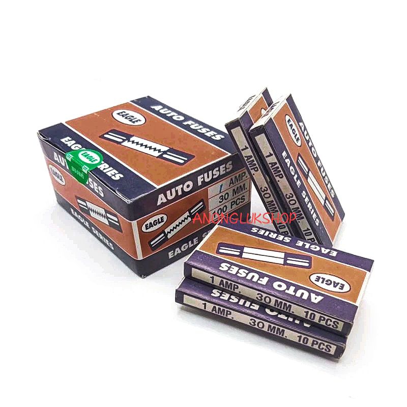 กล่อง 10ตัว ฟิวส์แก้วขนาด 6x30มิล 250V มี 0.5A 1A 2A 3A 5A 10A 15A 20A 25A 30A 40A